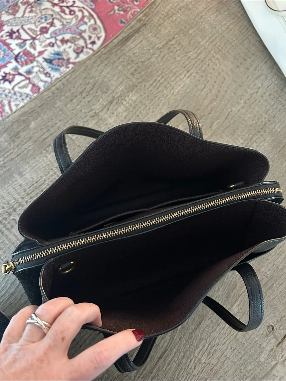 Coach structured leather